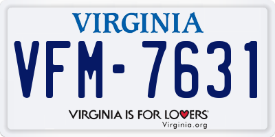 VA license plate VFM7631