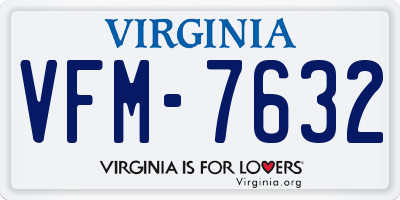 VA license plate VFM7632