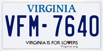 VA license plate VFM7640