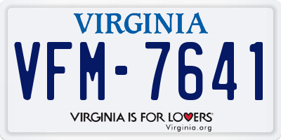 VA license plate VFM7641