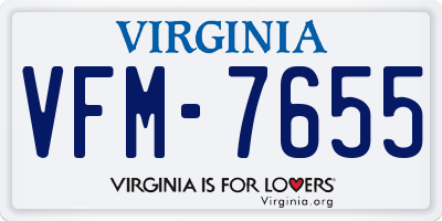 VA license plate VFM7655