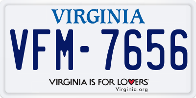 VA license plate VFM7656