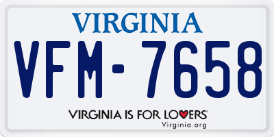 VA license plate VFM7658