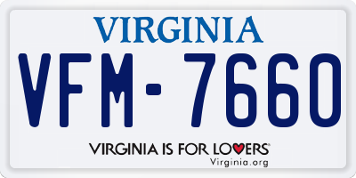 VA license plate VFM7660