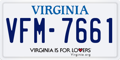 VA license plate VFM7661