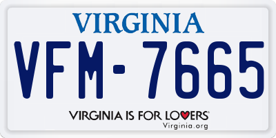 VA license plate VFM7665