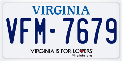 VA license plate VFM7679