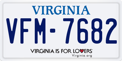 VA license plate VFM7682