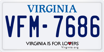VA license plate VFM7686