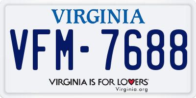 VA license plate VFM7688