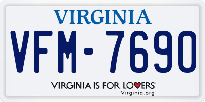 VA license plate VFM7690