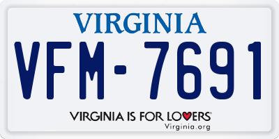 VA license plate VFM7691
