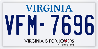 VA license plate VFM7696