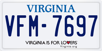 VA license plate VFM7697
