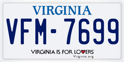VA license plate VFM7699