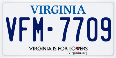 VA license plate VFM7709