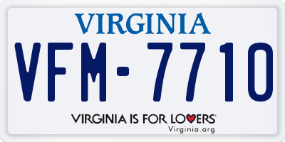 VA license plate VFM7710