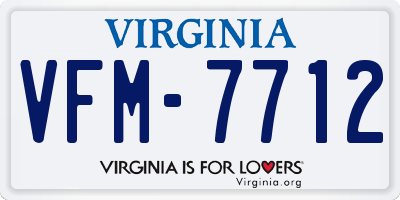 VA license plate VFM7712