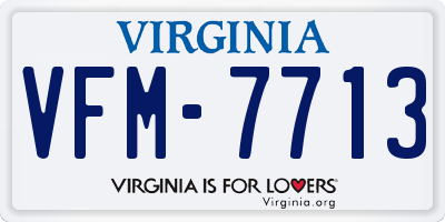 VA license plate VFM7713