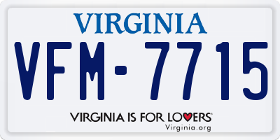 VA license plate VFM7715