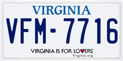 VA license plate VFM7716