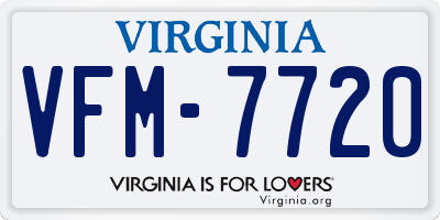 VA license plate VFM7720