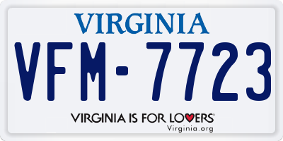 VA license plate VFM7723