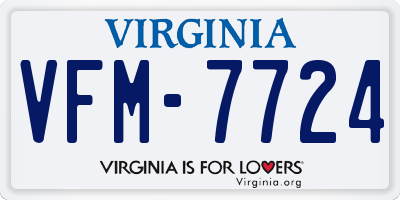 VA license plate VFM7724