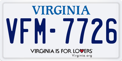 VA license plate VFM7726