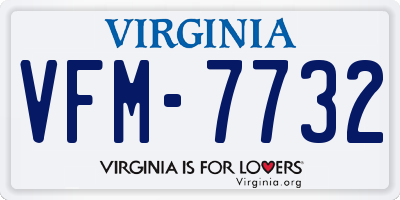 VA license plate VFM7732