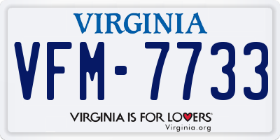 VA license plate VFM7733