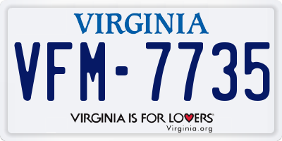 VA license plate VFM7735