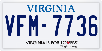 VA license plate VFM7736