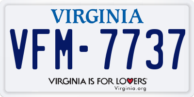 VA license plate VFM7737