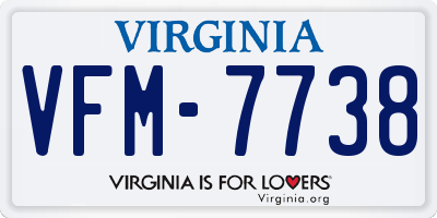 VA license plate VFM7738