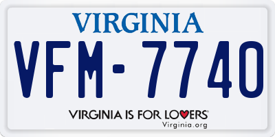 VA license plate VFM7740