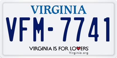 VA license plate VFM7741
