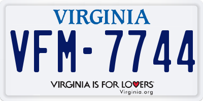 VA license plate VFM7744