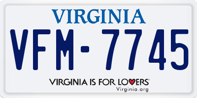 VA license plate VFM7745
