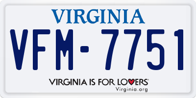 VA license plate VFM7751