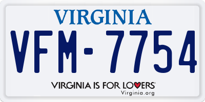 VA license plate VFM7754