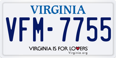 VA license plate VFM7755