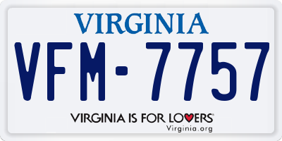 VA license plate VFM7757