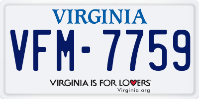 VA license plate VFM7759