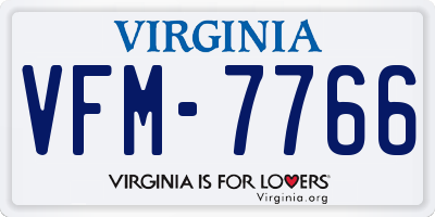 VA license plate VFM7766