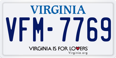 VA license plate VFM7769