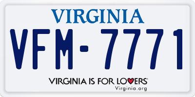 VA license plate VFM7771