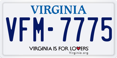 VA license plate VFM7775
