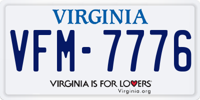 VA license plate VFM7776