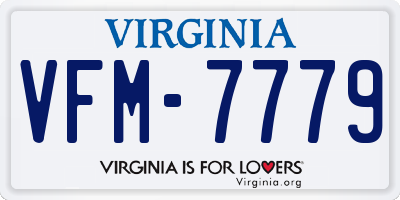 VA license plate VFM7779